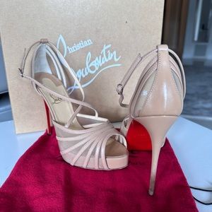 Louboutins size 36.5 Filamenta in nude